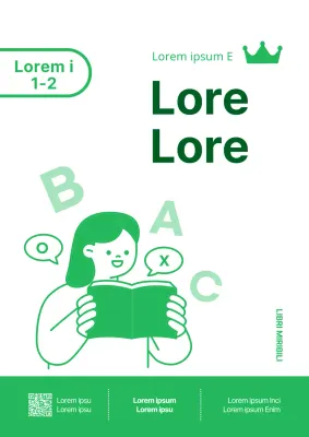 Libro di domande semplice e illustrato, di colore verde lime.