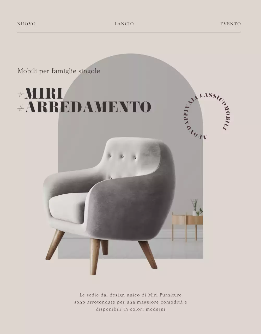 Arredamento moderno nei toni caldi del marrone dettagli dell'evento