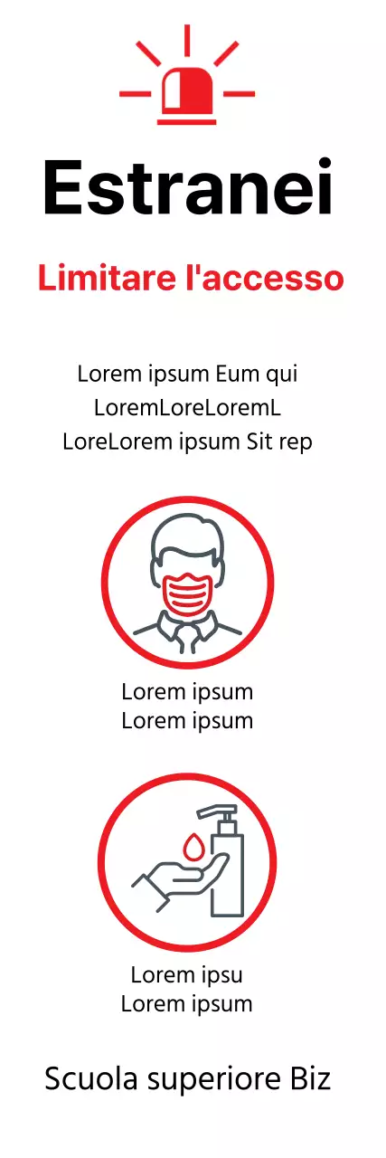 Semplici cartelli rossi e bianchi di divieto di accesso