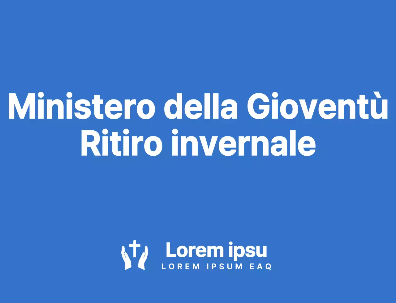 Maglietta semplice e pulita con logo in stile ritiro invernale della chiesa in blu e bianco
