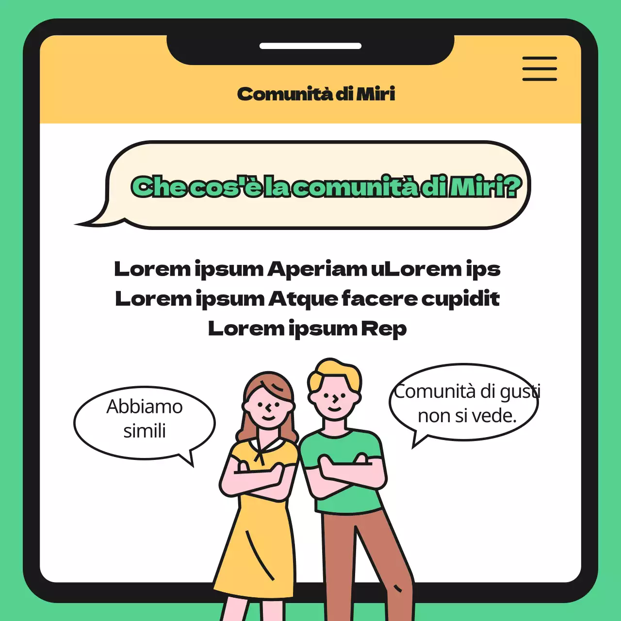 Promuovere una semplice piattaforma comunitaria verde e gialla