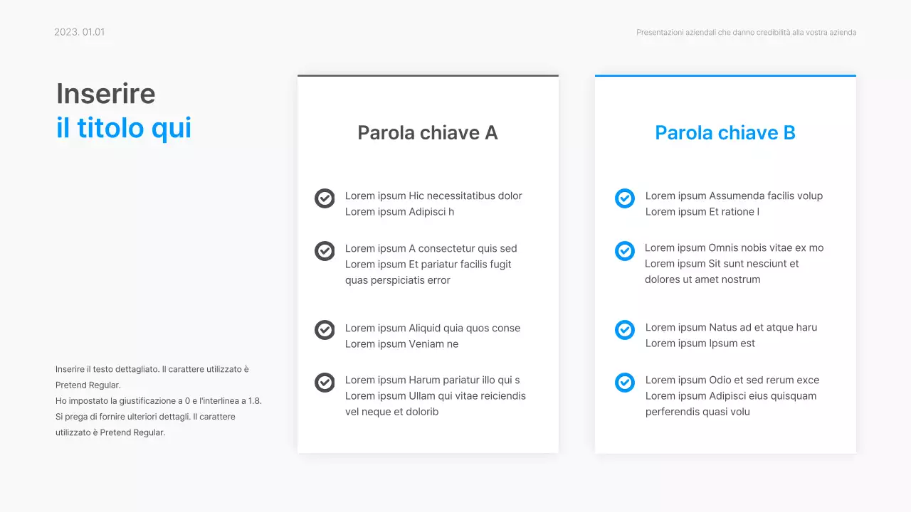 Relazione aziendale con uno stile moderno a gradiente in blu e bianco