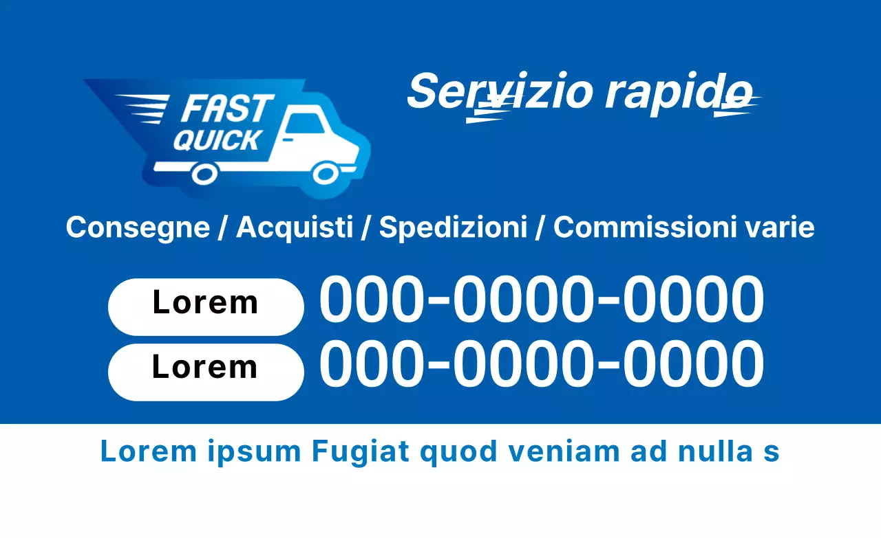 Biglietti da visita per servizi rapidi
