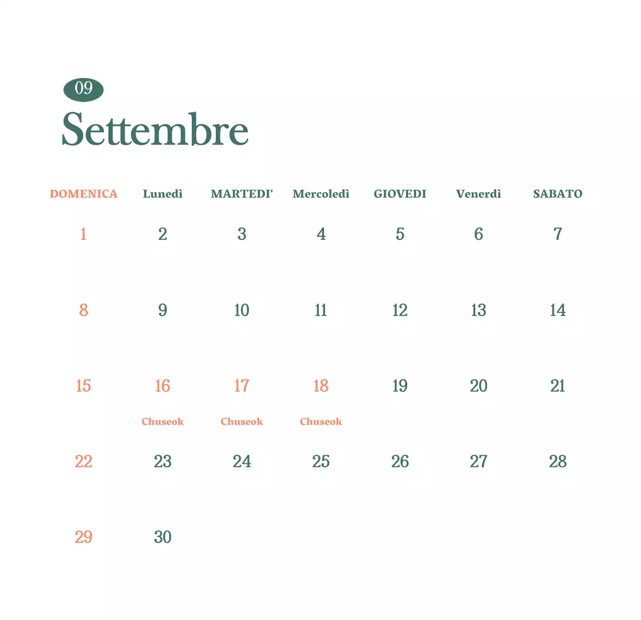 Calendario dei bar con i consigli per le bevande del mese