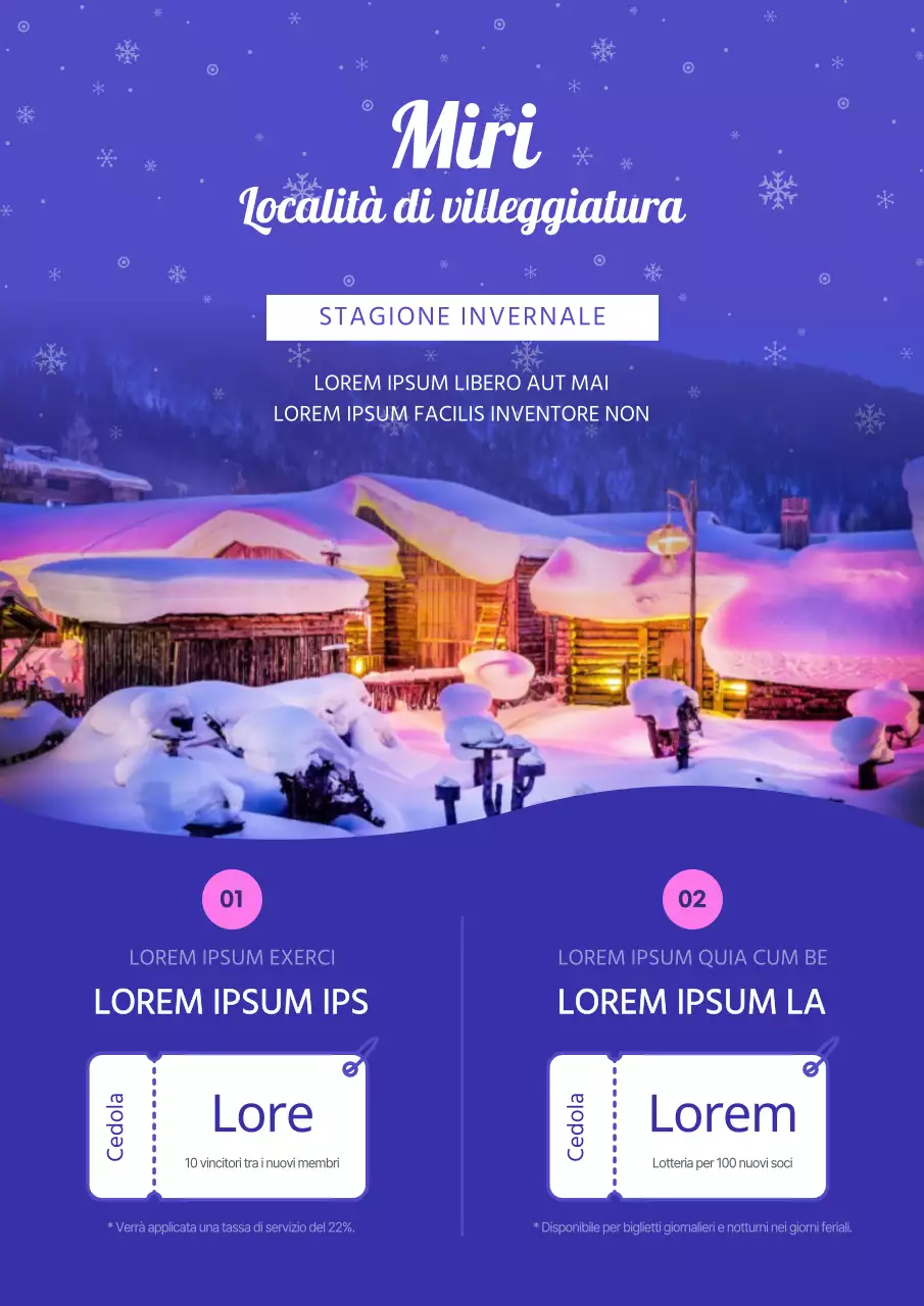 Evento di apertura del resort invernale in viola e rosa