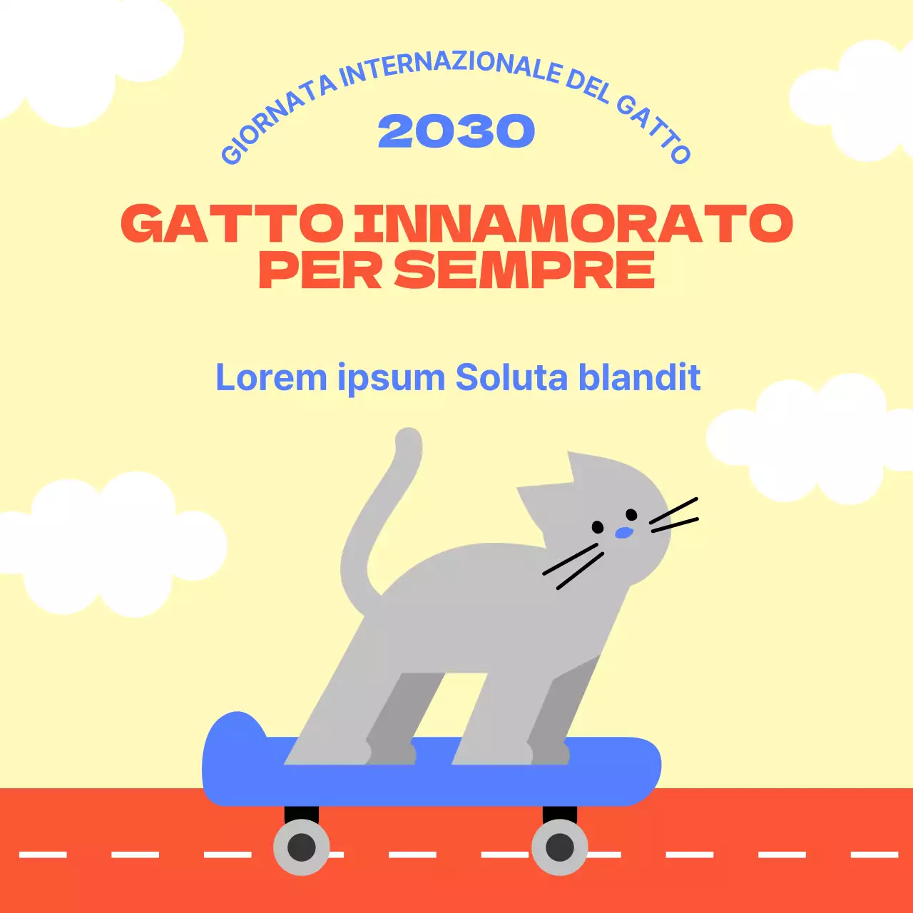 Una versione semplice, gialla e illustrata della Giornata del gatto