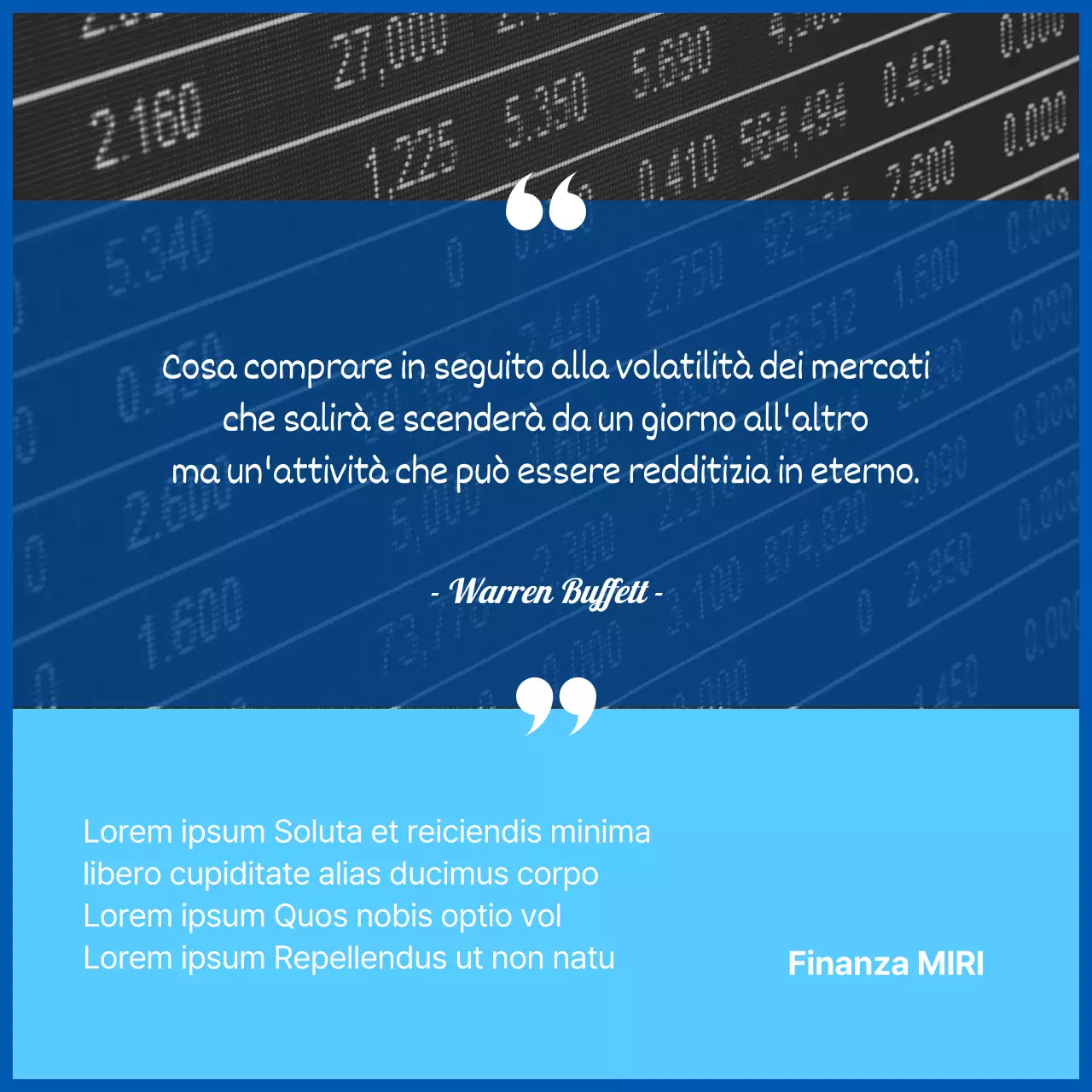 Illustrazioni e foto in evidenza in blu Glossario dei termini del trading azionario