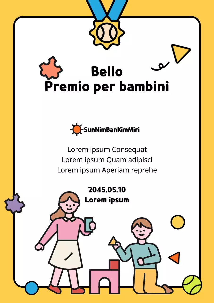 Giallo Bambino carino Illustrazione Bambino fresco Elenco ideale