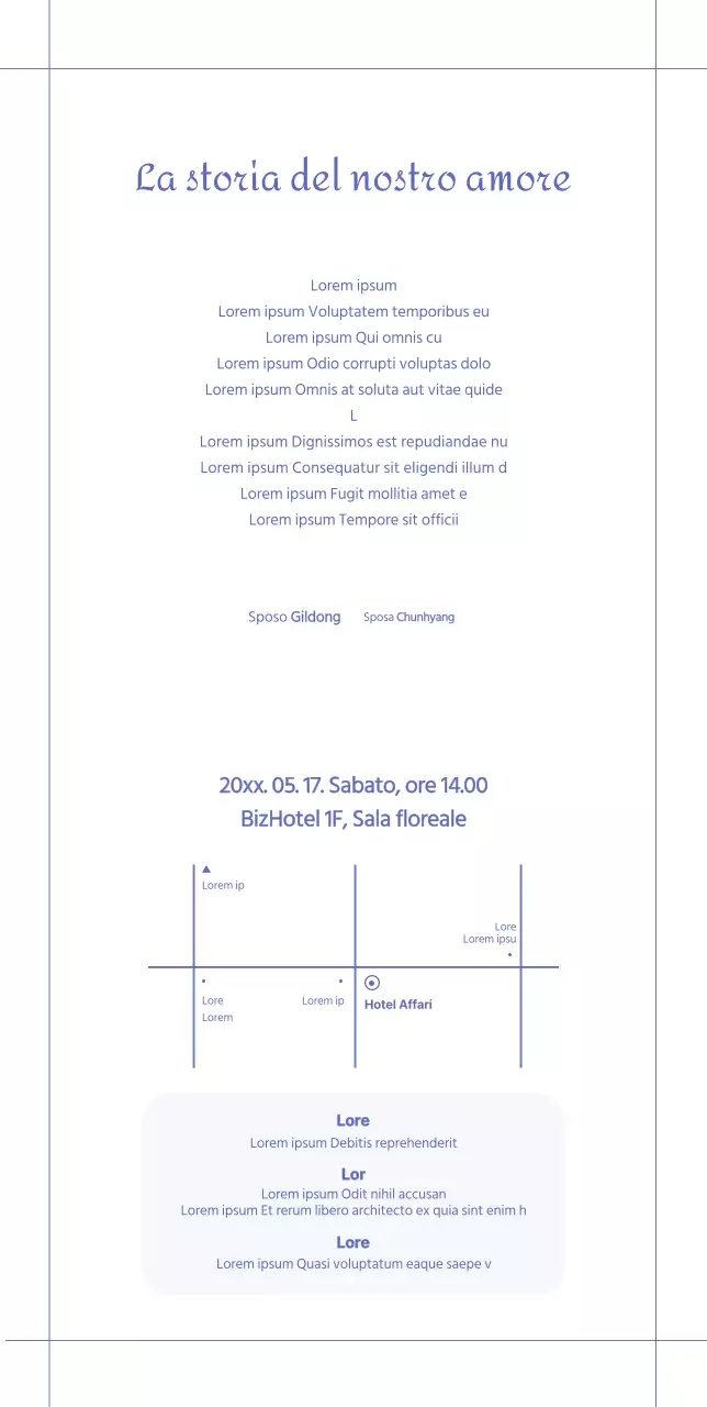 Invito di nozze semplice con linee su sfondo bianco