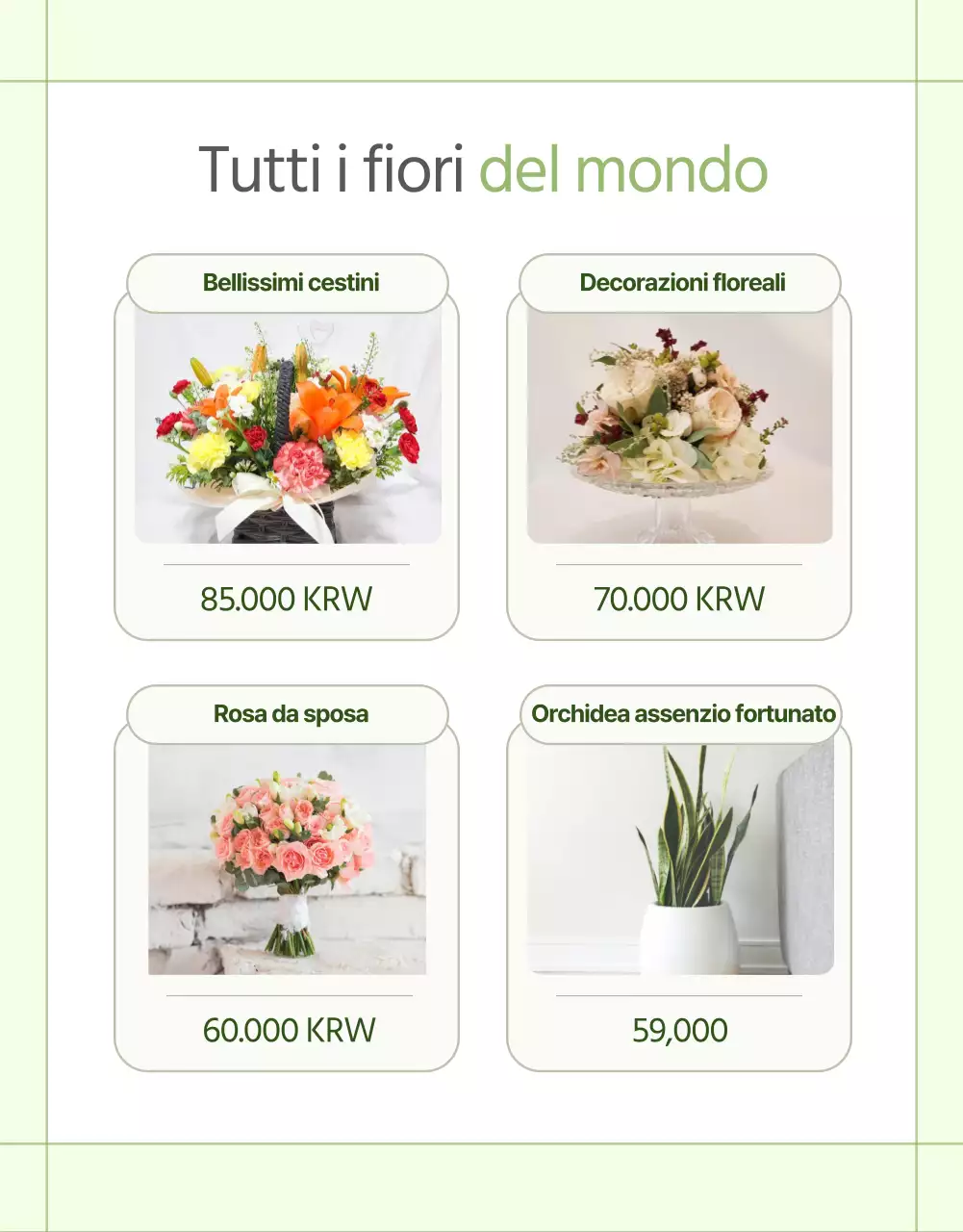 Vi presentiamo un servizio di consegna di fiori di lusso di colore verde e rosa.