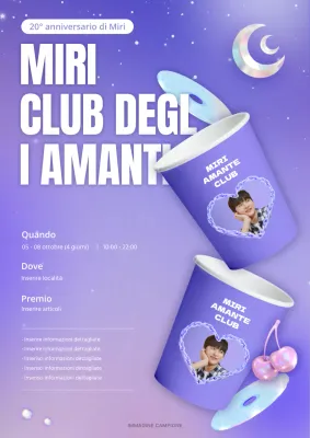 Caffè di compleanno con cielo notturno scintillante viola