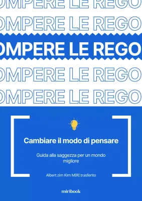 Un libro di auto-aiuto con testi blu e bianchi di tendenza