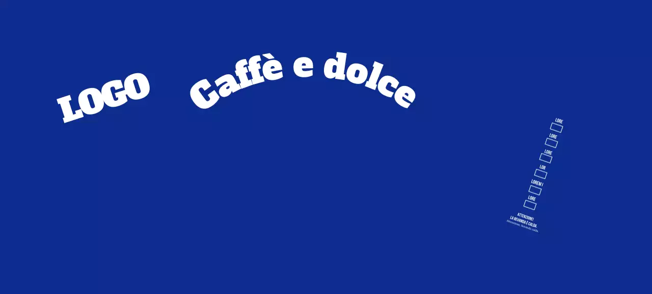 Testo blu a caratteri semplici caffetteria