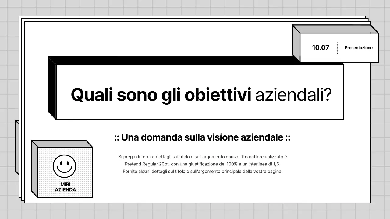 Un profilo aziendale grigio e geometrico per un'azienda PT