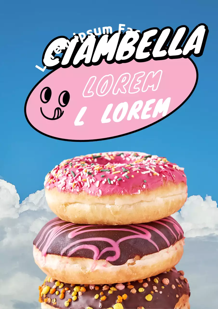 Promuovere il lancio di ciambelle kitsch in azzurro e rosa