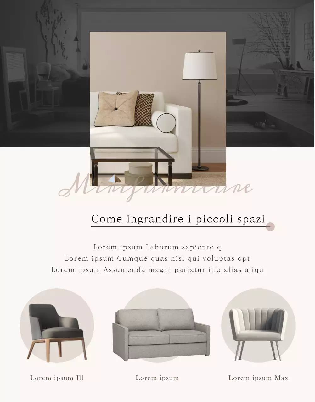 Arredamento moderno nei toni caldi del marrone dettagli dell'evento