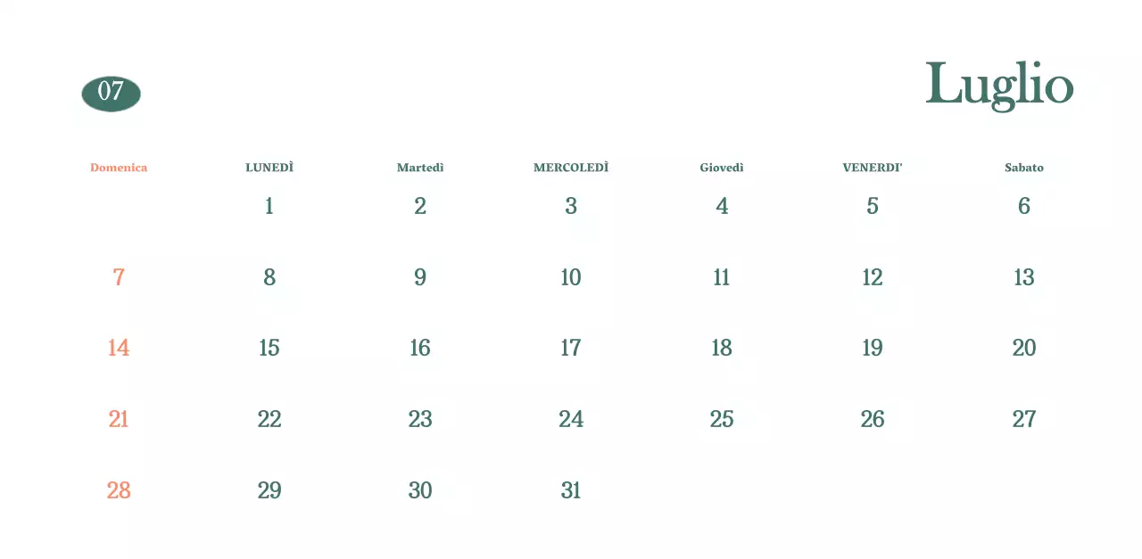 Calendario dei bar con i consigli per le bevande del mese