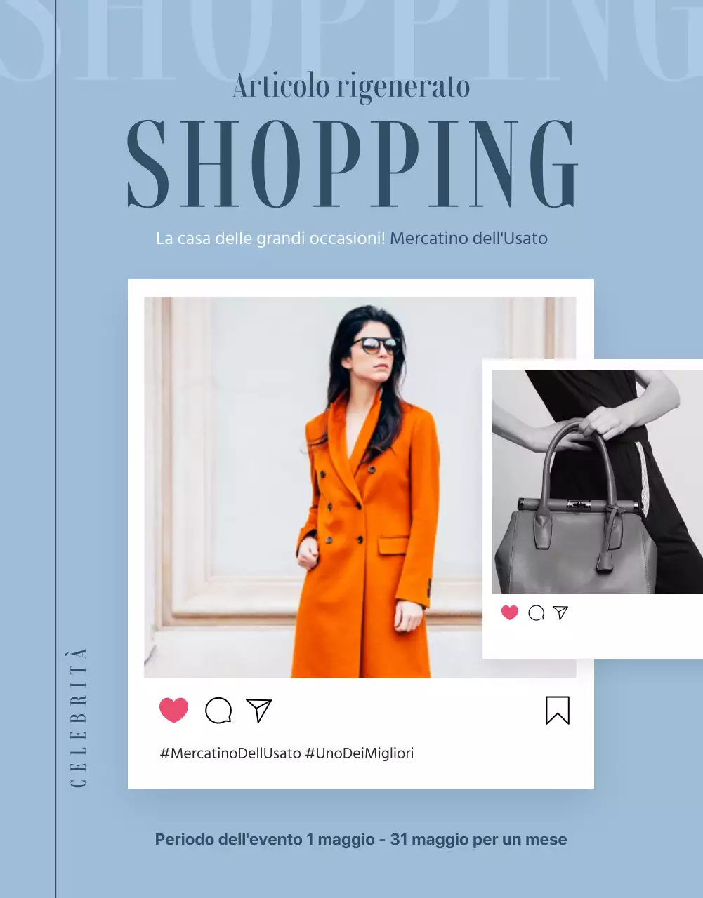 Tema azzurro per la guida ai prodotti ristrutturati di Instagram