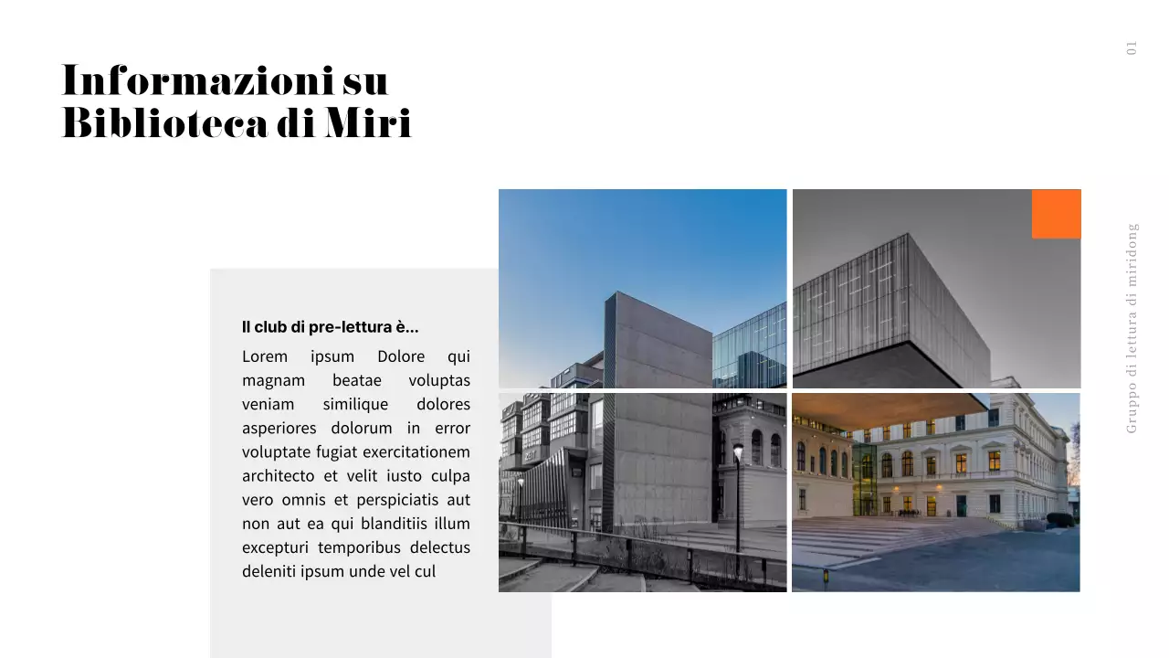 Arancione, pulito, moderno, reclutamento del club del libro in stile libresco