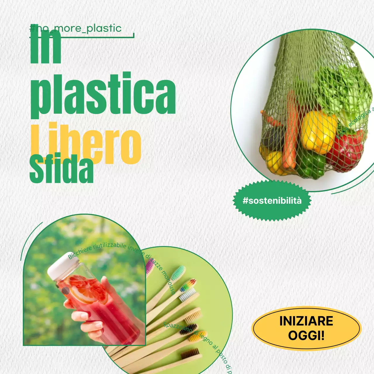 Annuncio di una semplice sfida ambientale verde e gialla