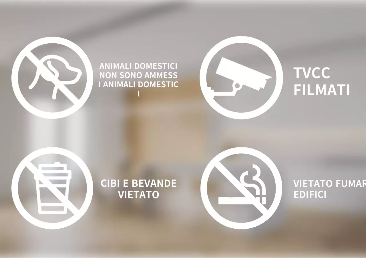 Adesivo pittogramma semplice bianco