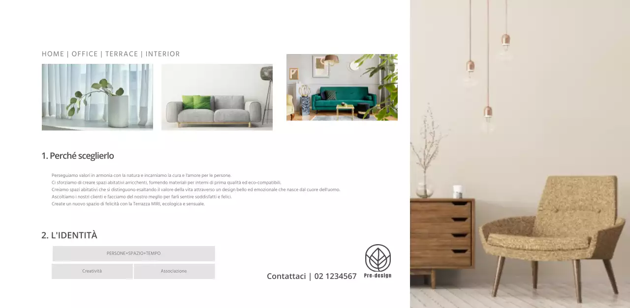 Calendario di interior design in stile bianco e pulito