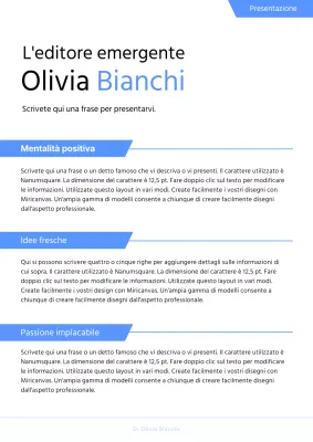 Lettera di presentazione semplice in blu