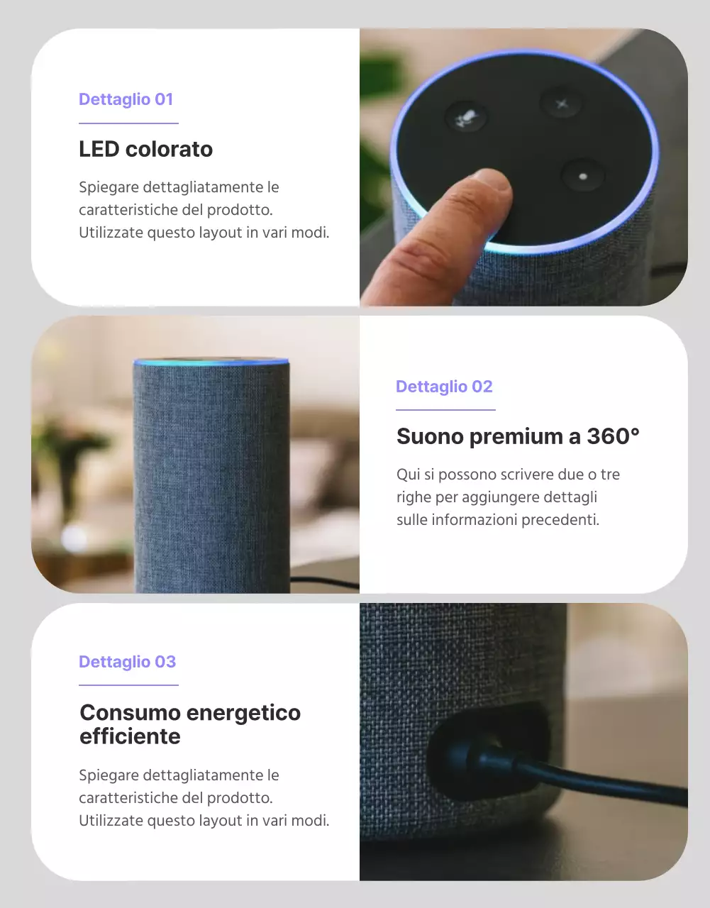 Pagine di dettaglio pulite in nero e grigio