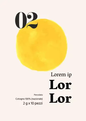 Etichette per bustine di tè verde del caffè illustrato giallo