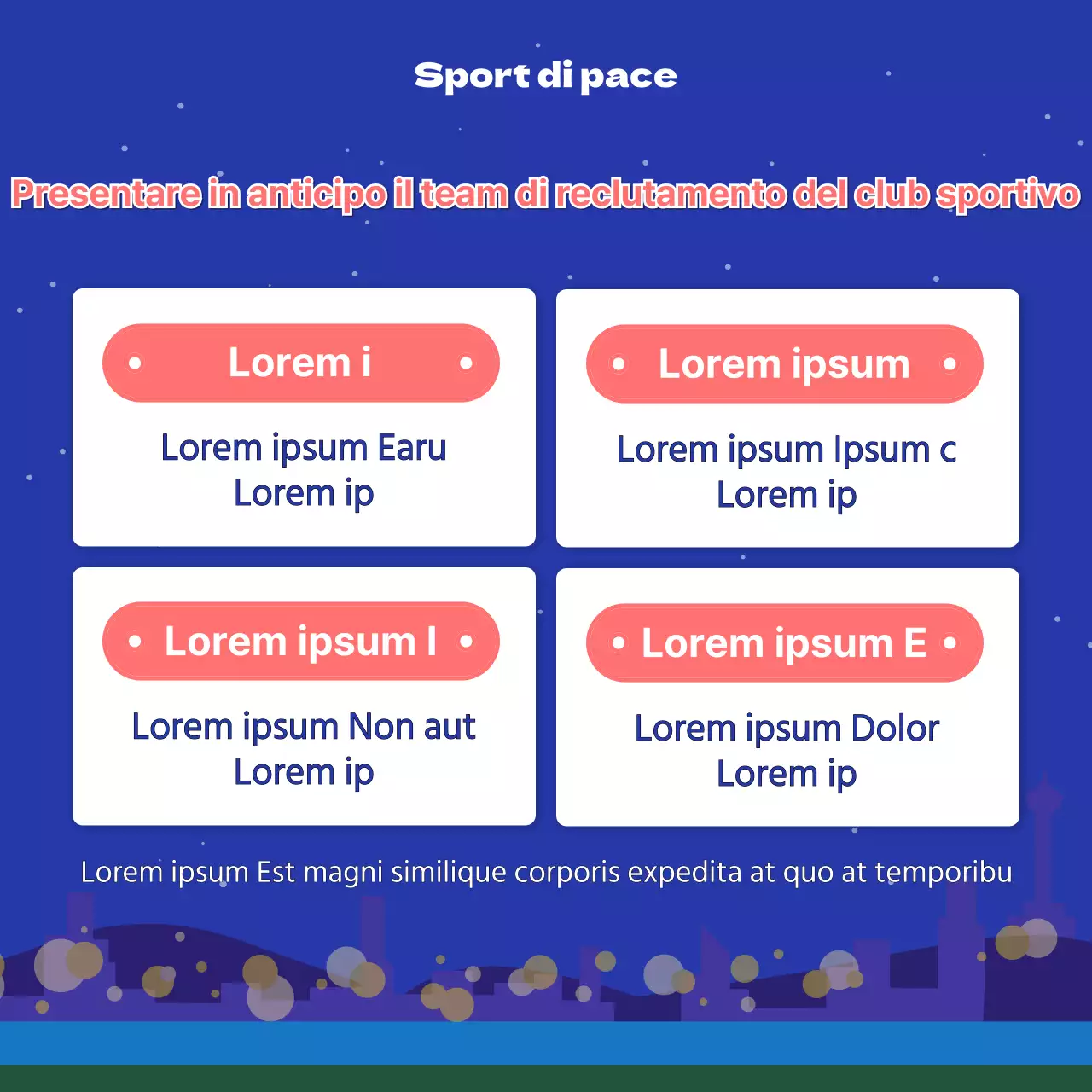 Promuovere i club sportivi di base in blu e rosa