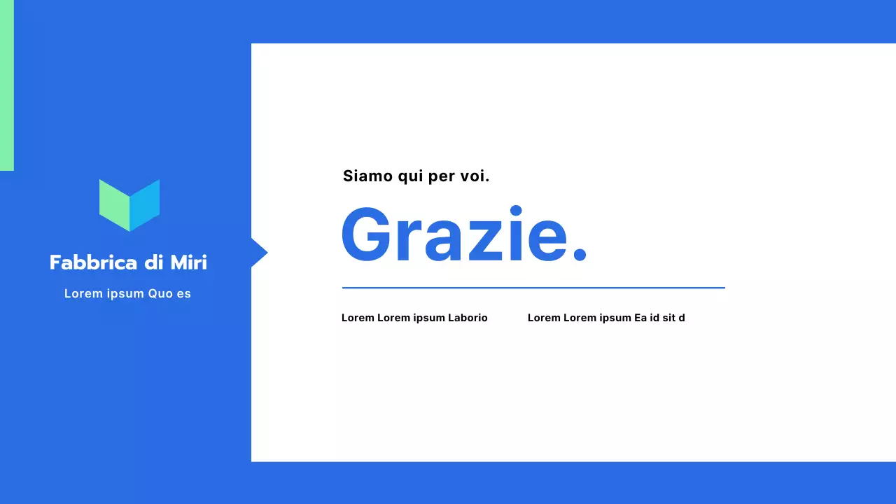Presentazione della proposta di servizi di produzione in outsourcing di colore blu menta