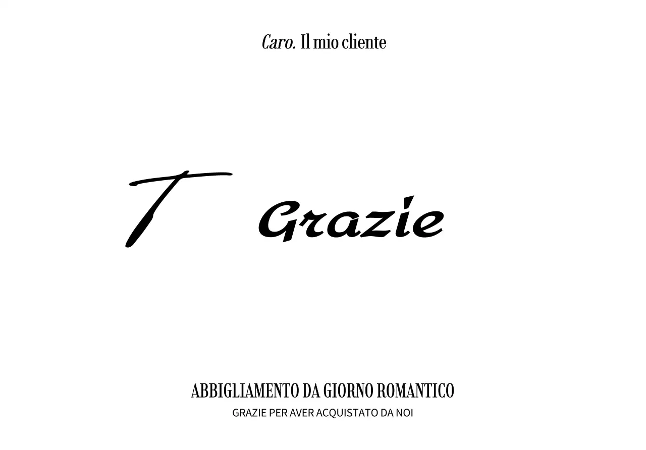 Biglietto di ringraziamento per clienti di un centro commerciale con scrittura nera scarabocchiata