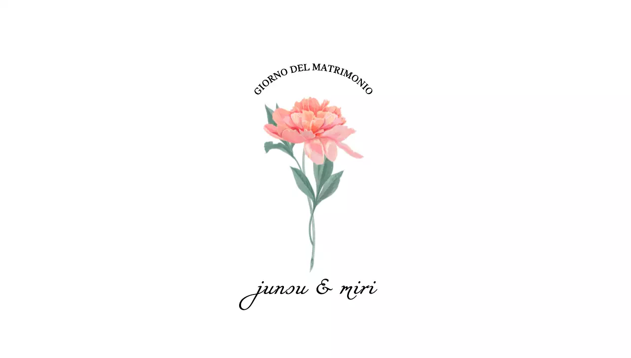 Una semplice busta per cartolina di matrimonio con pittoresche illustrazioni floreali e testo relativo al matrimonio.