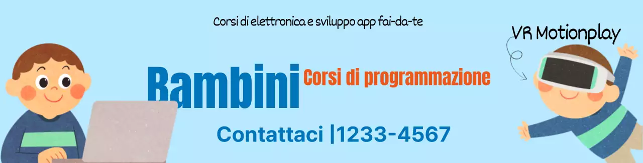 Illustrazione di un personaggio carino di colore azzurro per promuovere un corso di coding