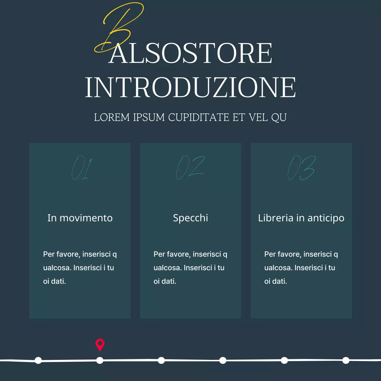 Guida a una moderna libreria in blu navy