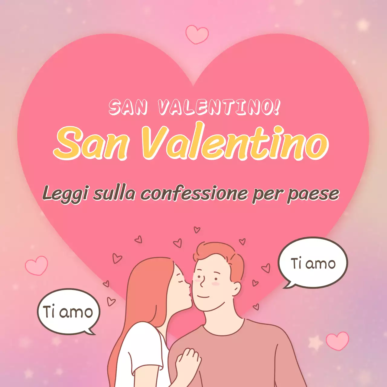 Biglietto di San Valentino per gli innamorati con sfondo rosaNews