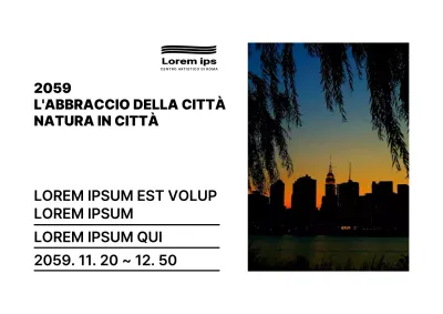 Stile di impaginazione del testo nero e semplice Guida informativa della mostra fotografica