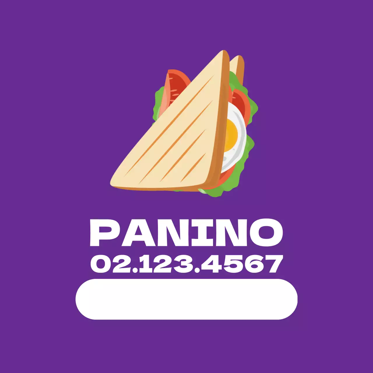 Etichetta illustrata viola per sandwich