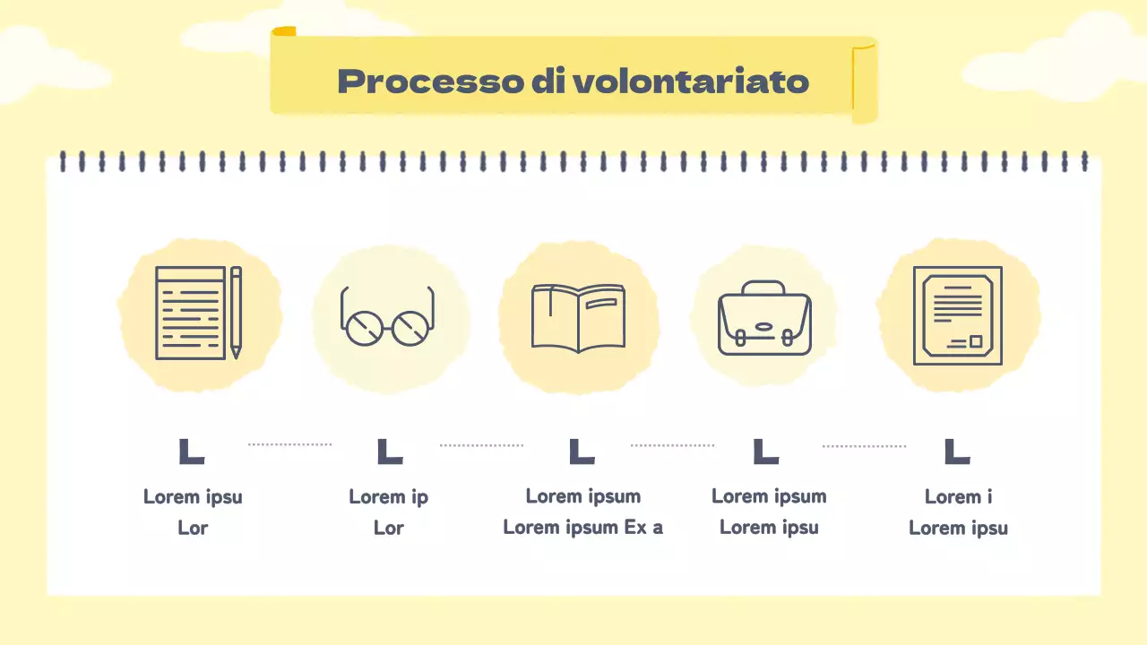 Dispense per i volontari in giallo caldo pastello