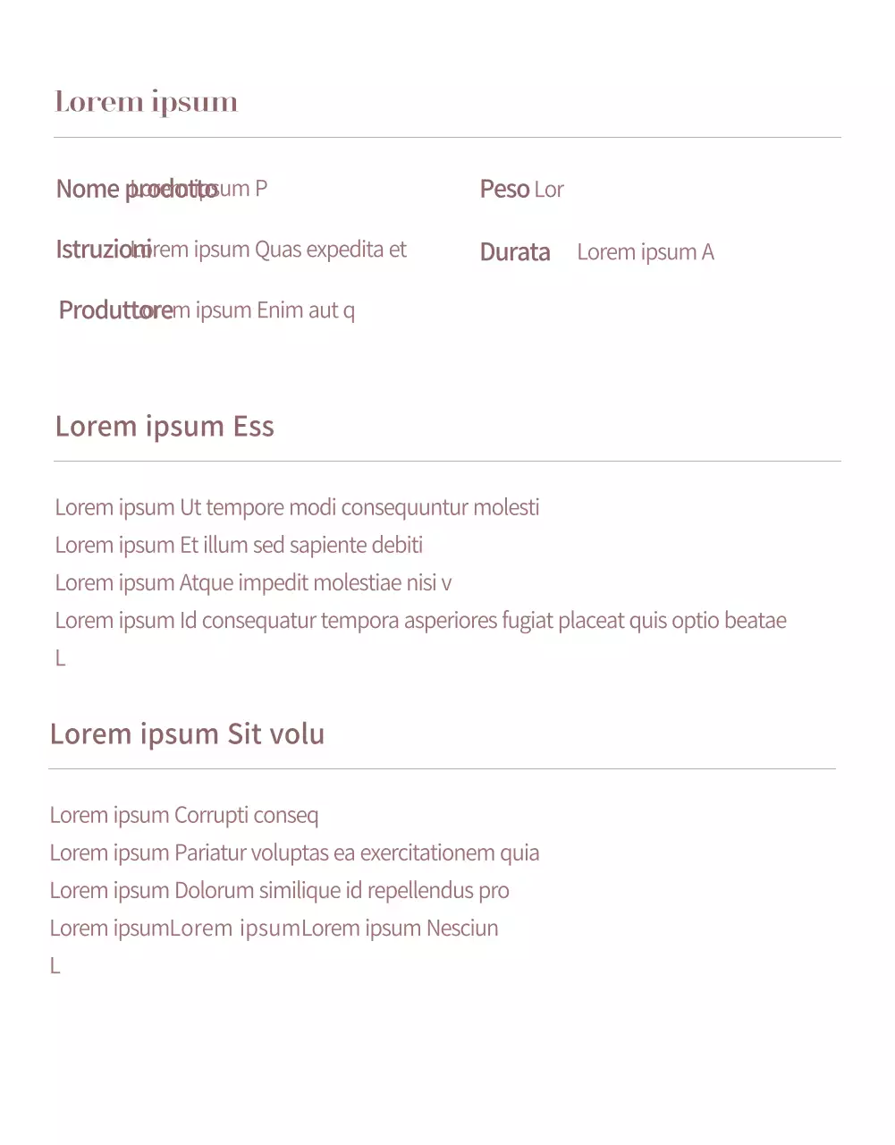 Semplice pagina di eventi cosmetici a gradiente in rosa