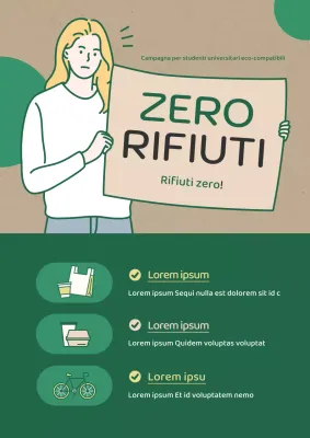Webposter della campagna sull'ecocompatibilità in verde-beige