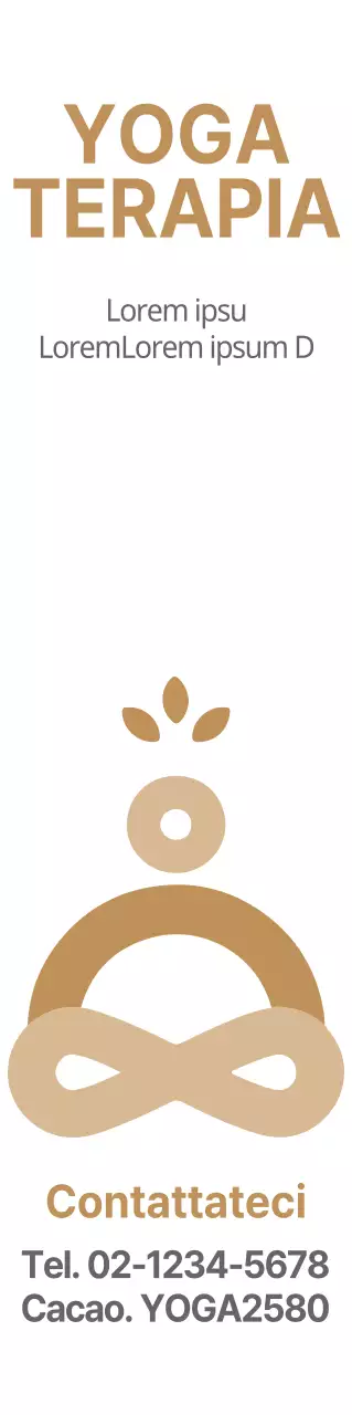 Per promuovere una scuola di yoga con un logo semplice in beige e marrone.