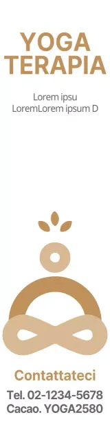 Per promuovere una scuola di yoga con un logo semplice in beige e marrone.