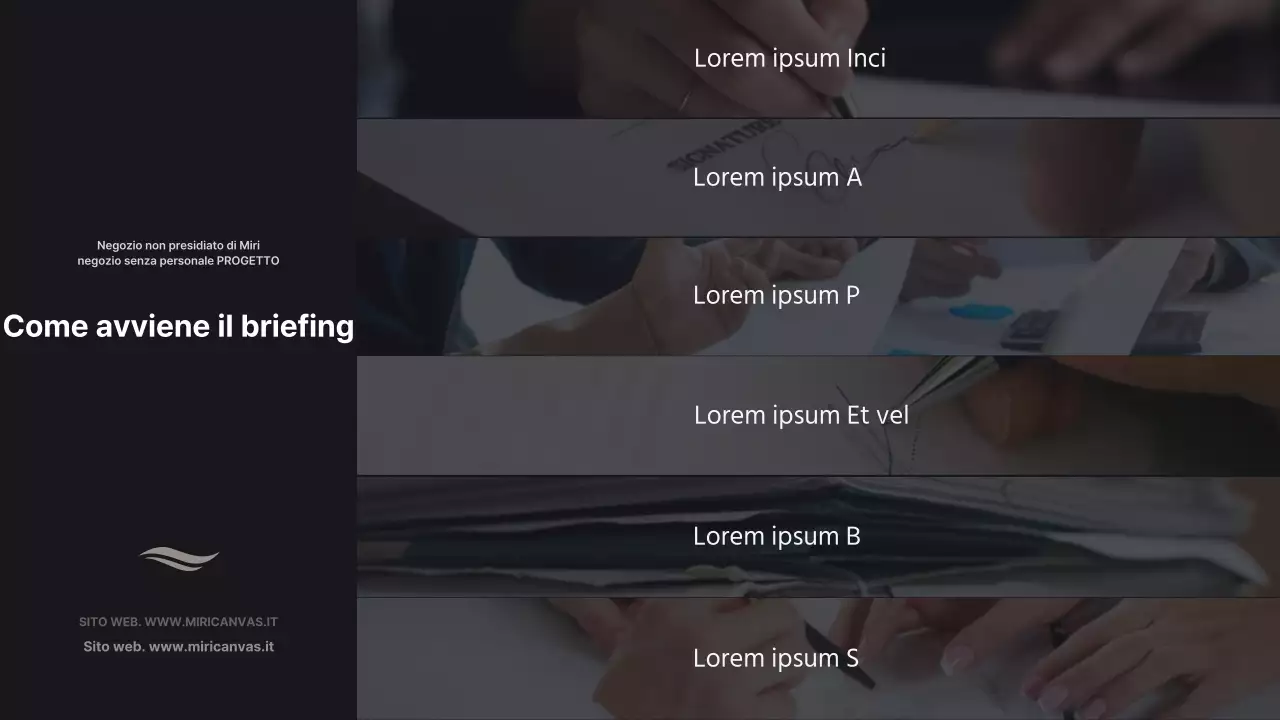 Una proposta commerciale con foto su sfondo grigio