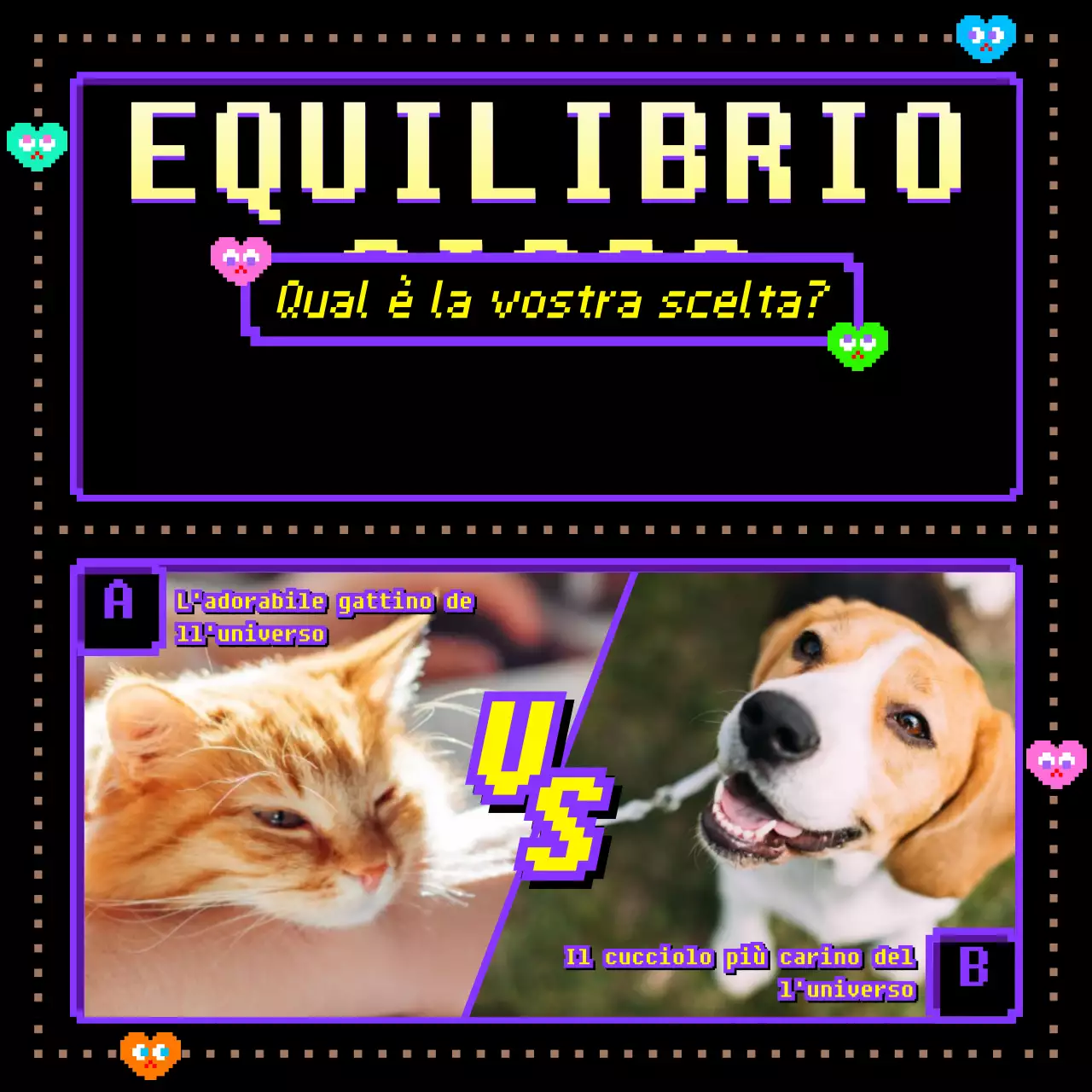 gioco classico carino in viola-nero-gialloConcept OXQuiz