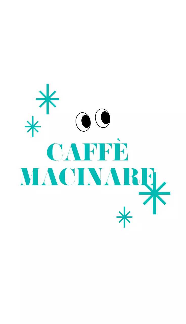 Semplice biglietto da visita con grafica turchese per un caffè