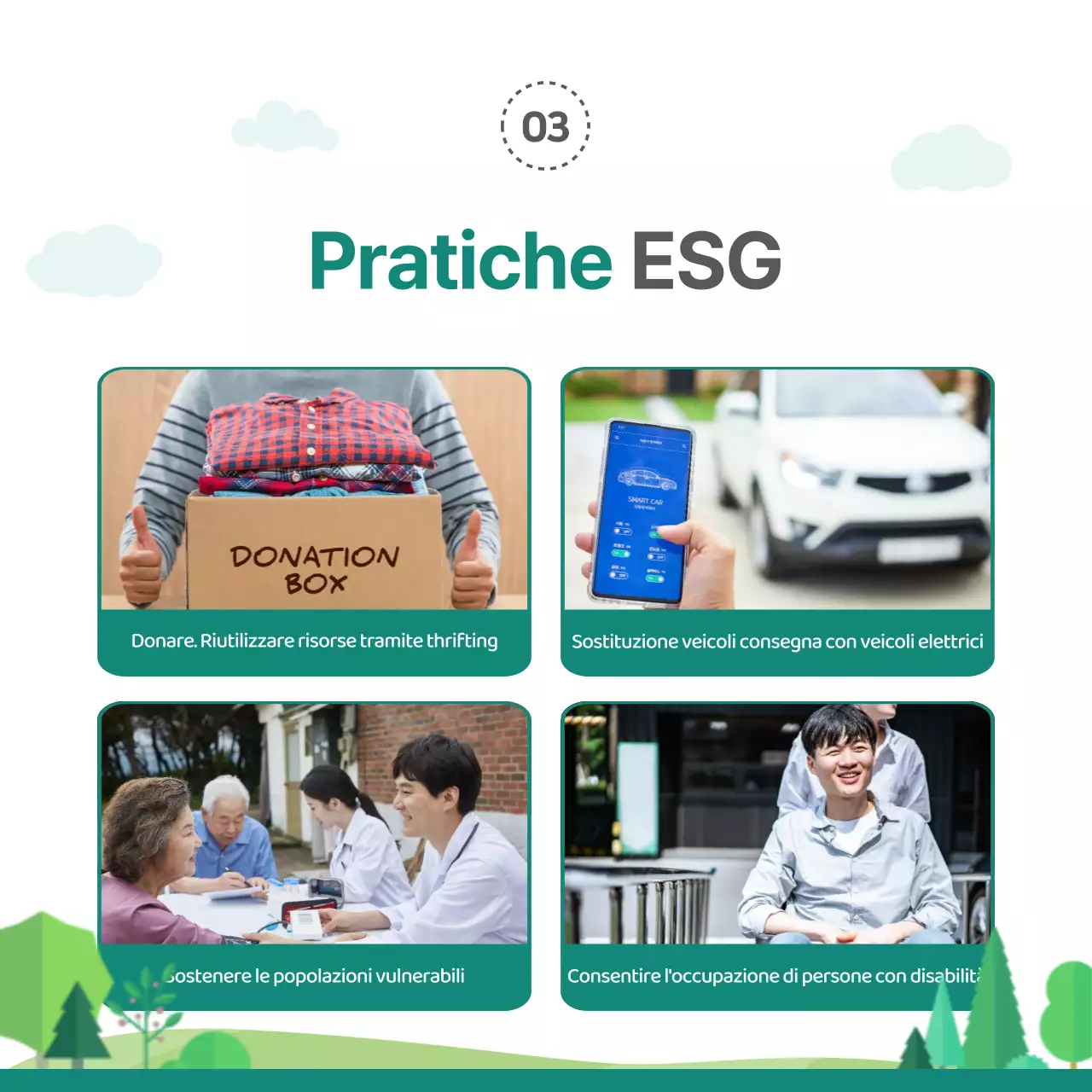 Evidenziare le illustrazioni verdi Introduzione alla gestione ESG