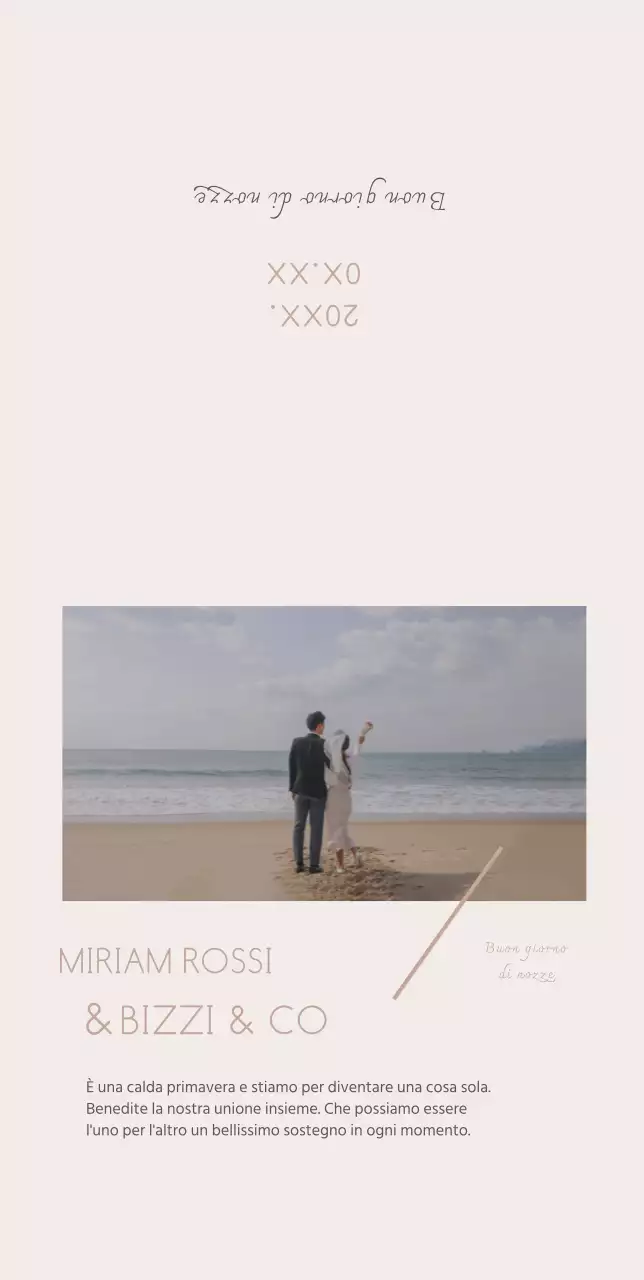 Invito di nozze con sfondo beige