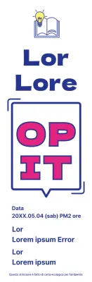 Annuncio dell'apertura di una biblioteca con un semplice concetto di testo a bolle in blu navy e viola