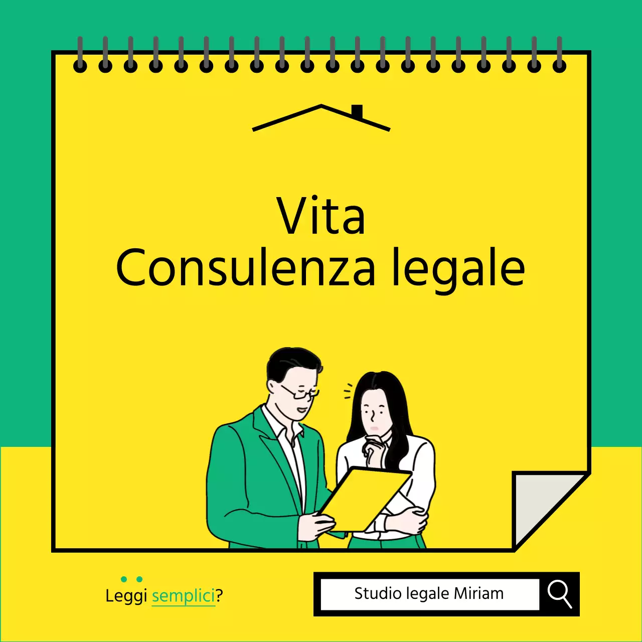 Carta di consulenza legale gialla e verdeNews